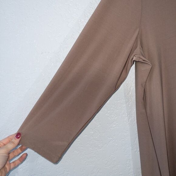 Women With Control Beige Long Jersey Tunic Top Size XL Tall‎ - Picture 3 of 7